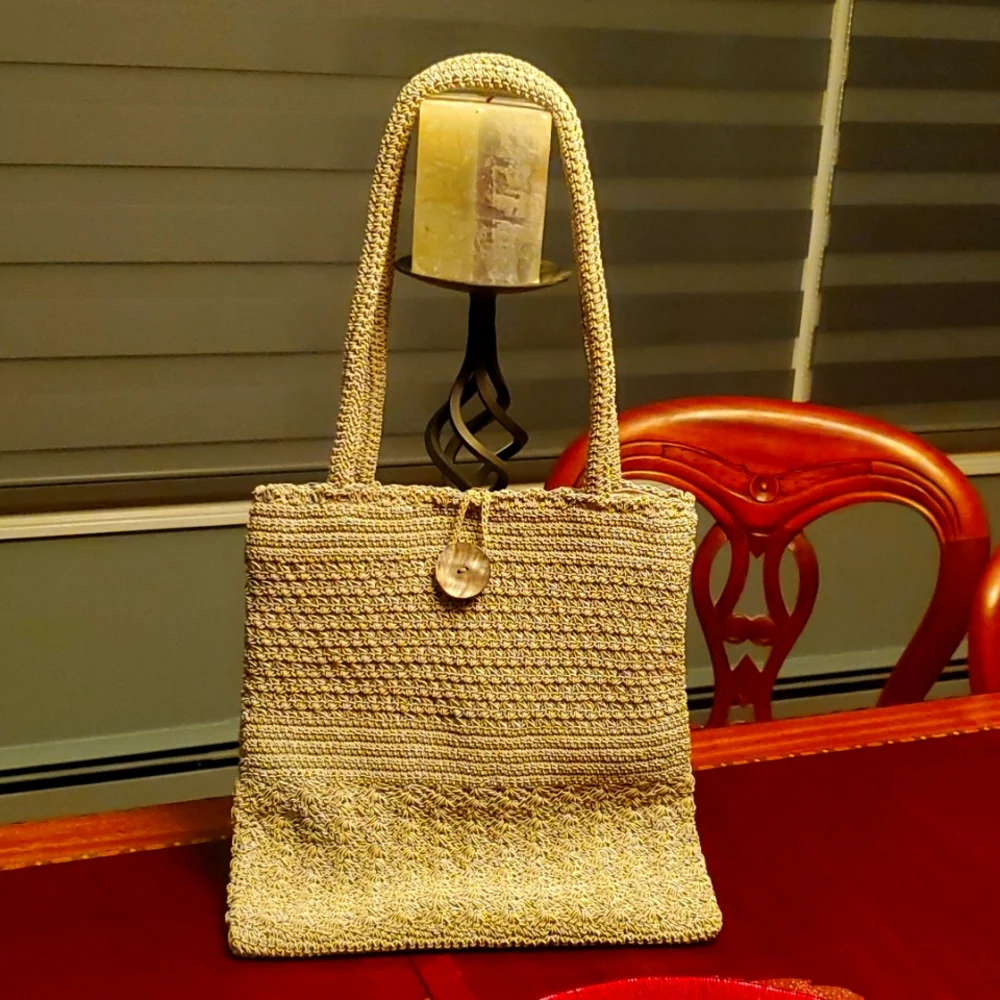J. Jill Beige Woven Straw Satchel